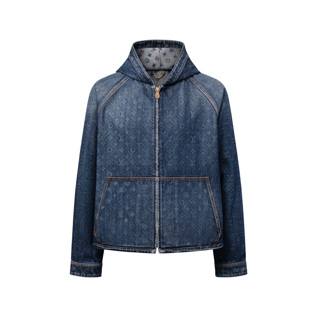 Monogram Washed Denim Hooded Blouson - Ready-to-Wear 1AKOUC